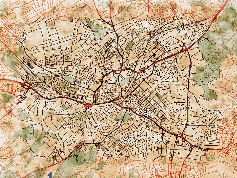 Map of Reutlingen with the style 'Serene Summer' by Maporia
