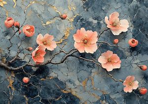 Blumen auf Marmor