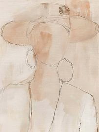 Modern abstract portrait in terracotta tones by Carla Van Iersel