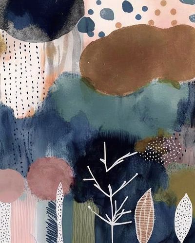 Moderne Abstraktion in Erdtönen und Pastell