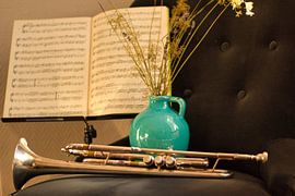 trumpet, still life by Heidi de Vries