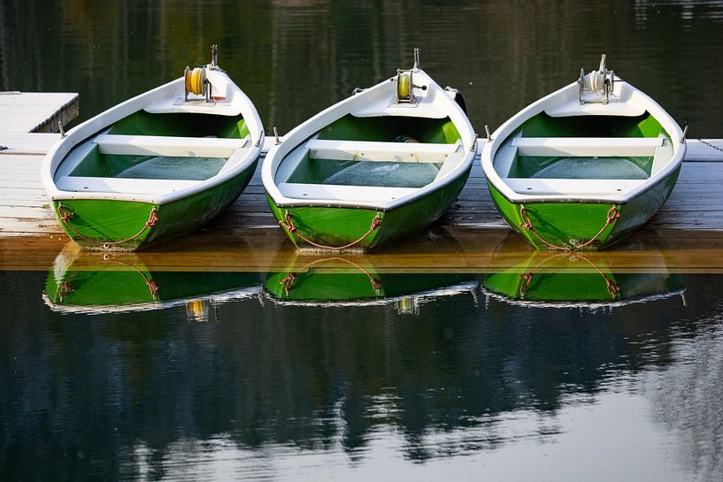 Rowing boats at the Walchensee by Andreas Müller