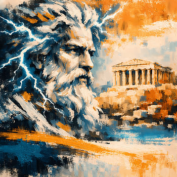 Zeus boven de tempel