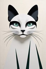 Chat au design minimaliste sur Art & Soul Creations