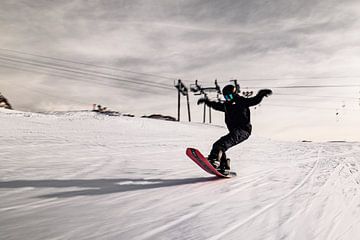 Snowboarden op de Hintertux gletsjer in Oostenrijk