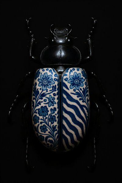 Delfter Blauer Käfer - Florale Symmetrie von Kleurenrijk