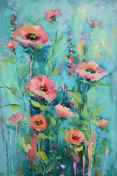 Blumen im Monet-Stil | Blumenfeld Impressionismus von Wunderbare Kunst