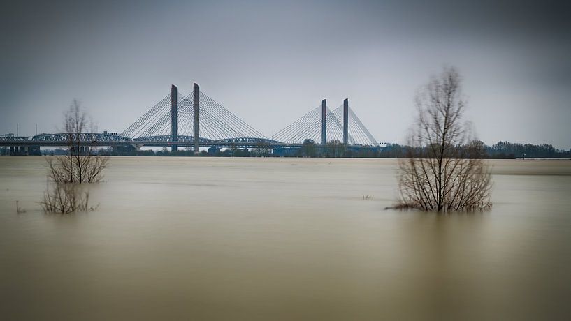 Brücke über den Fluss Waal von Mark Bolijn