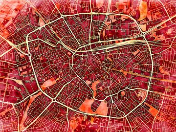 Kaart van Eindhoven in de stijl 'Amber Autumn' van Maporia