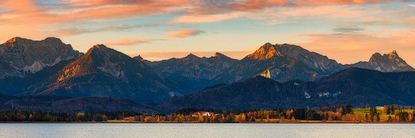 Panoramic photo of the Hopfensee lake, Bavaria by Henk Meijer Photography