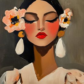 Her Gentle Fire, modern portret van Carla Van Iersel