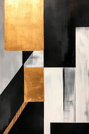 Abstrakte geometrische Komposition in Gold