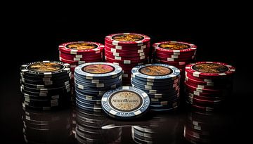 Poker chips portret panorama van TheXclusive Art