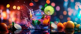 Erfrischender Cocktail mit spritzigem Splash von Poster Art Shop