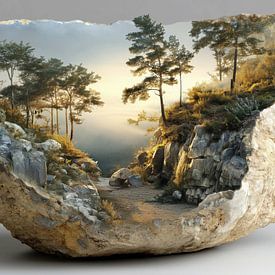 Landscape and trees in a vase or jug – a panoramic view by TheXclusive Art