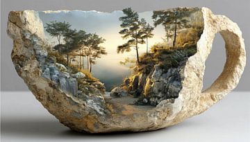 Landscape and trees in a vase or jug – a panoramic view by TheXclusive Art