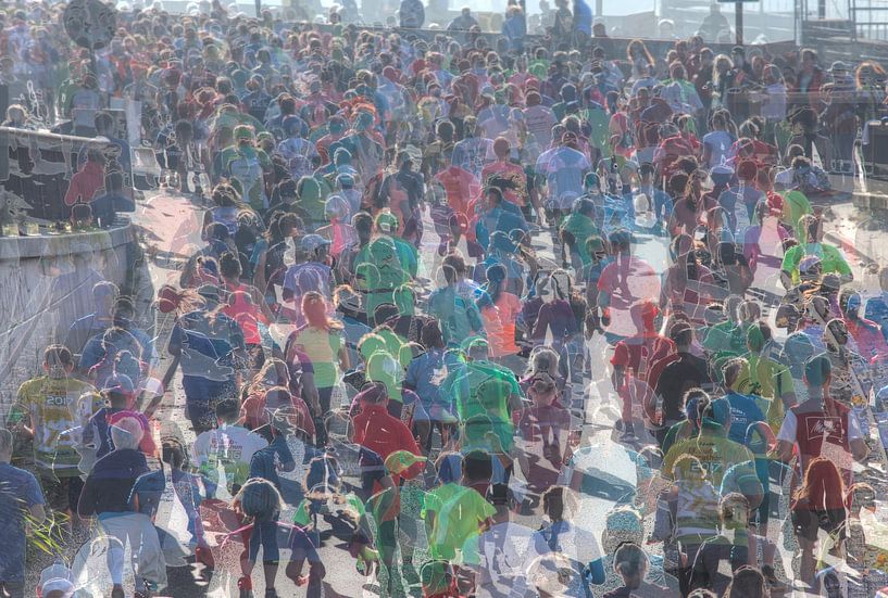 Läufer auf dem  Bremen-Marathon abstrakt, Bremen von Torsten Krüger