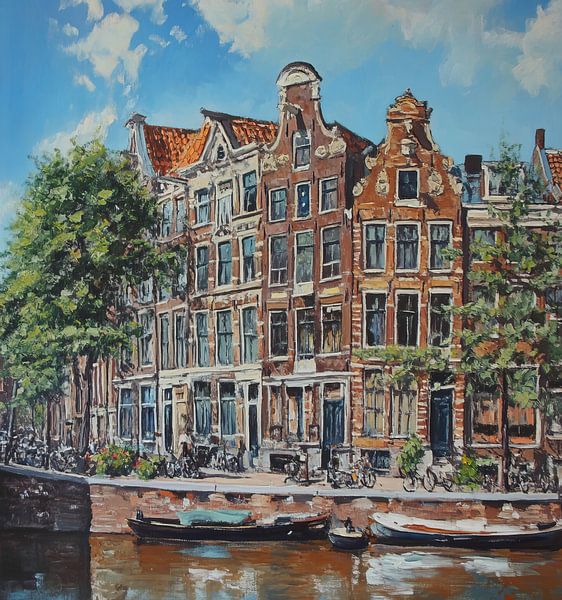 Zicht op Amsterdam van Abstract Schilderij
