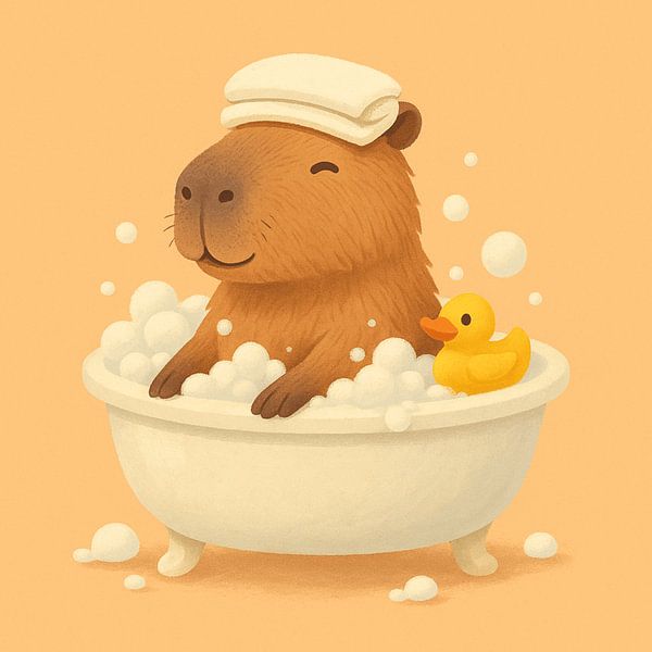 Capybara Bubble Bath Delight by sipul.max