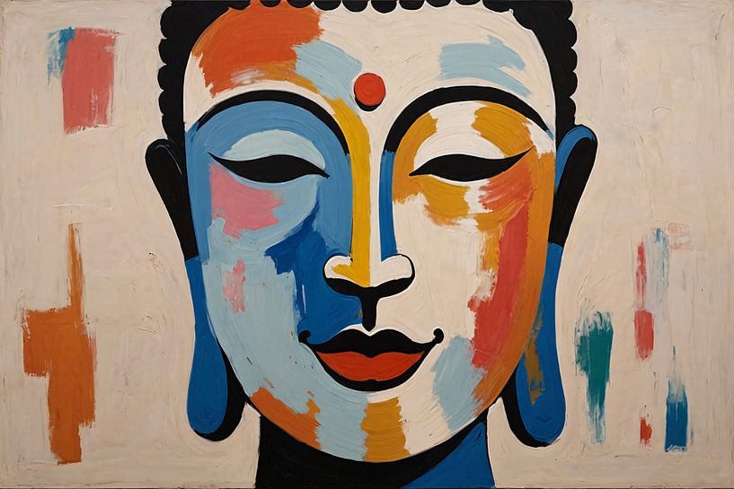 Modernes Porträt Buddha von Art & Soul Creations