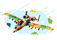 A-10 Warthog in WPAP Illustratie