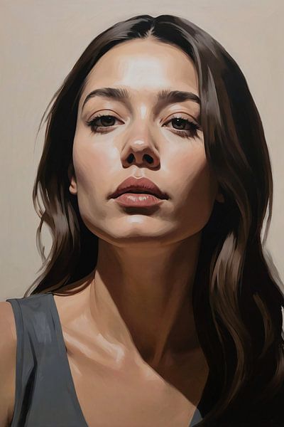 Serene vrouw in realistische kleurtonen van Art & Soul Creations