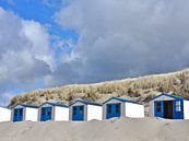 Blauwe strandhuisjes van Wies Steenaard thumbnail