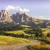 Seiser Alm, Langkofel und ein Wanderweg. Dolomiten von Stefano Orazzini