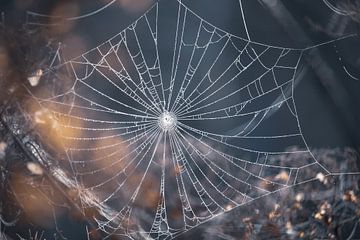 Fijn spinnenweb in de winter van Imladris Images