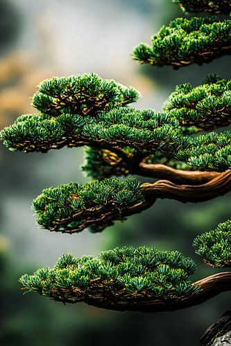 Gedetailleerde close-up bonsaitakken