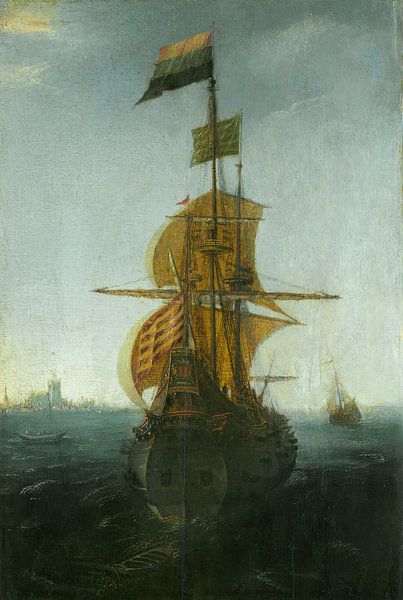 An Amsterdam East Indiaman, Abraham de Verwer by Masterful Masters