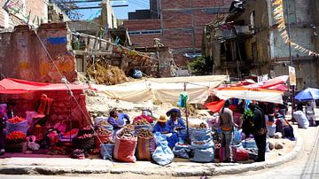 'Markt op straat', La Paz -Bolivia