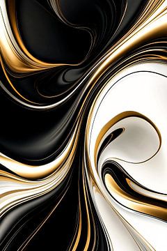 Abstract shapes in black and gold by Art & Soul Creations