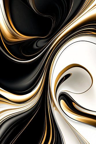 Abstracte vormen in zwart en goud