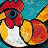Henne mit Auge | Bunte Henne von ARTEO Gemälde
