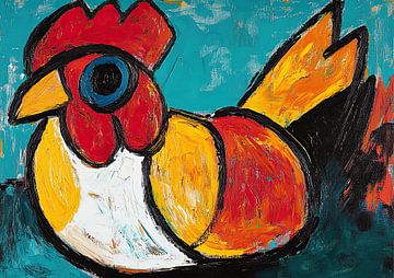 Henne mit Auge | Bunte Henne