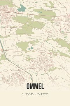 Alte Landkarte von Ommel (Nordbrabant) von Rezona