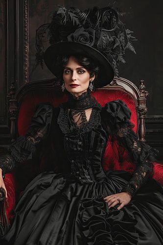 portret vrouw in zwart