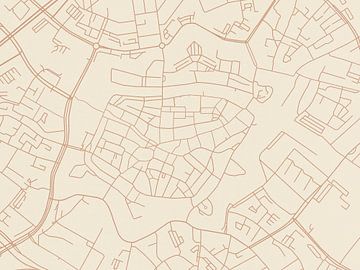 Kaart van Zwolle Centrum in Terracotta van Map Art Studio