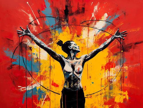 Abstracte danseres, acryl