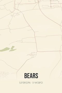 Vintage map of Bears (Fryslan) by Rezona