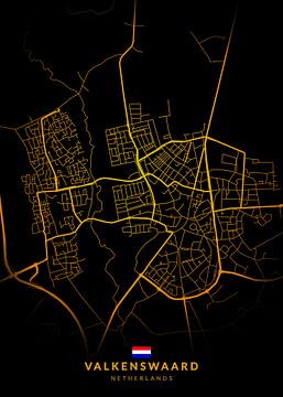 Valkenswaard Stadsplattegrond Modern Zwartgoud van Kenda Maruyama