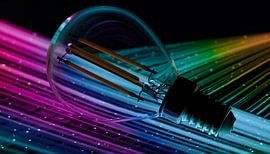 Colourful light bulb