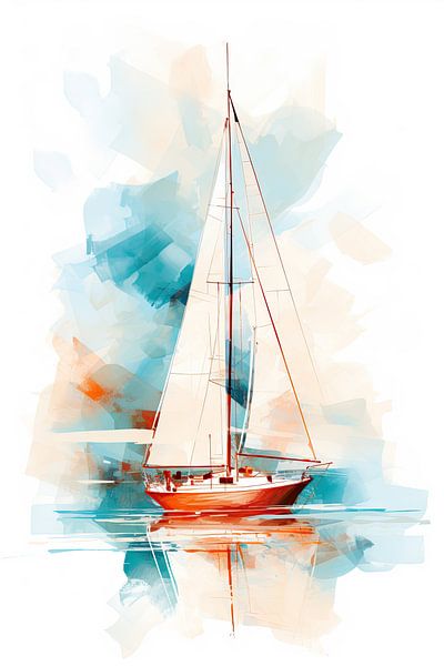 Segelboot abstrakt von Imagine auf ArtFrame, Leinwand, Poster und mehr | Art  Heroes