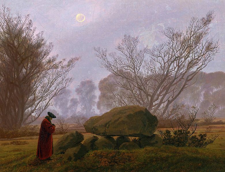 Caspar David Friedrich,A Walk at Sunset, 1830-183 by finemasterpiece