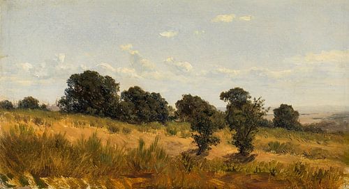 Carlos de Haes-Boslandschap in het herfstgras, Antiek landschap