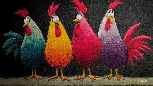 Pratende / Zingende Kippen