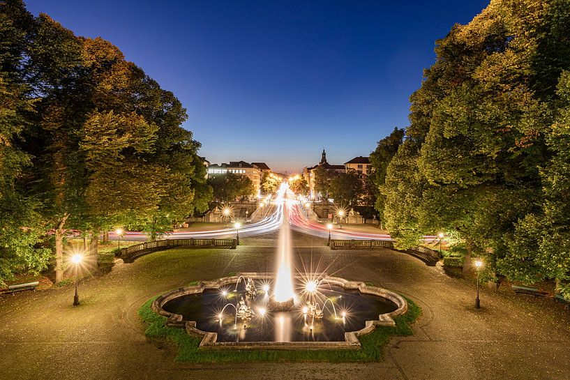 Prinzregent-Luitpold Terrace in Munich in the evening by Werner Dieterich