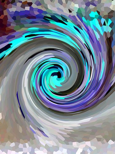 Water draaikolk in blauw