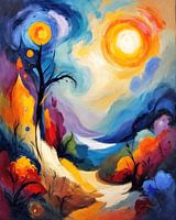 Colour explosion poster - Abstract landscape full of energy